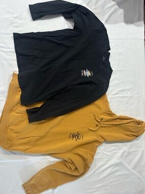 Rip Curl Bundle Black Long-Sleeve Tee and Mustard Hoodie